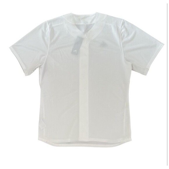 NWT Adidas Baseball Jersey Full Button Lightweight Athletic White Mens SZ Large - Picture 2 of 11